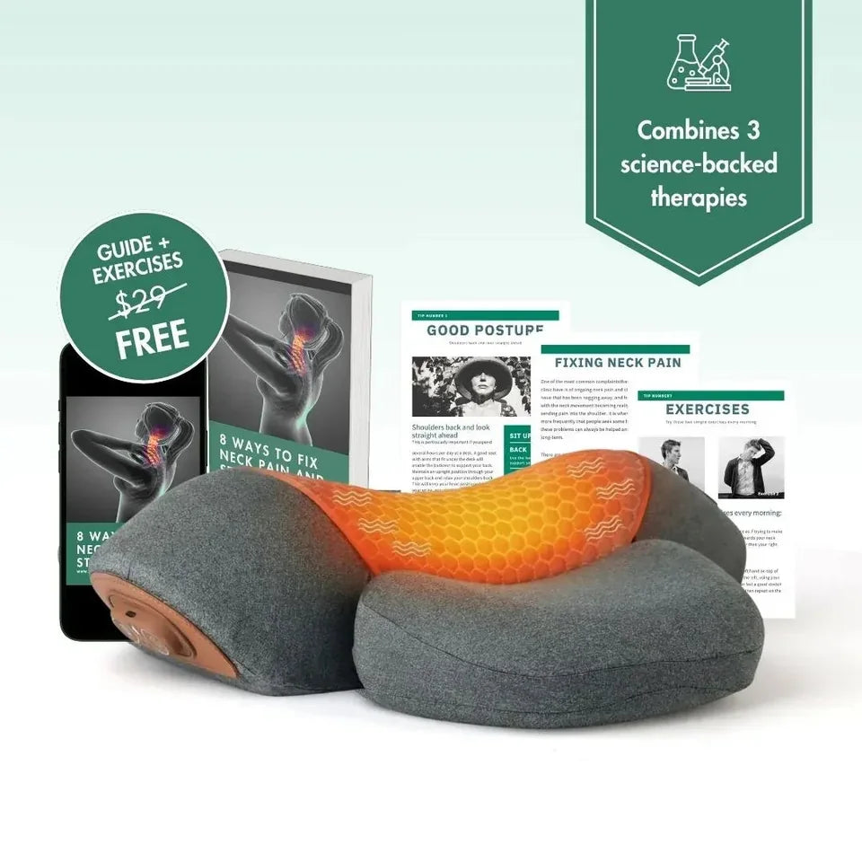 FisioRest with its heat on, and the free guide and exercises