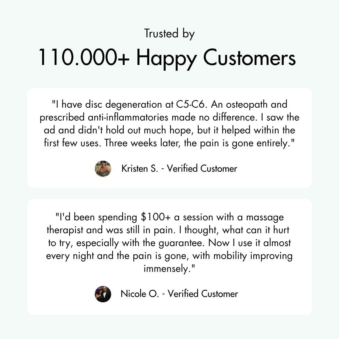 Trusted by 110,000+ happy customers, with two customer reviews.