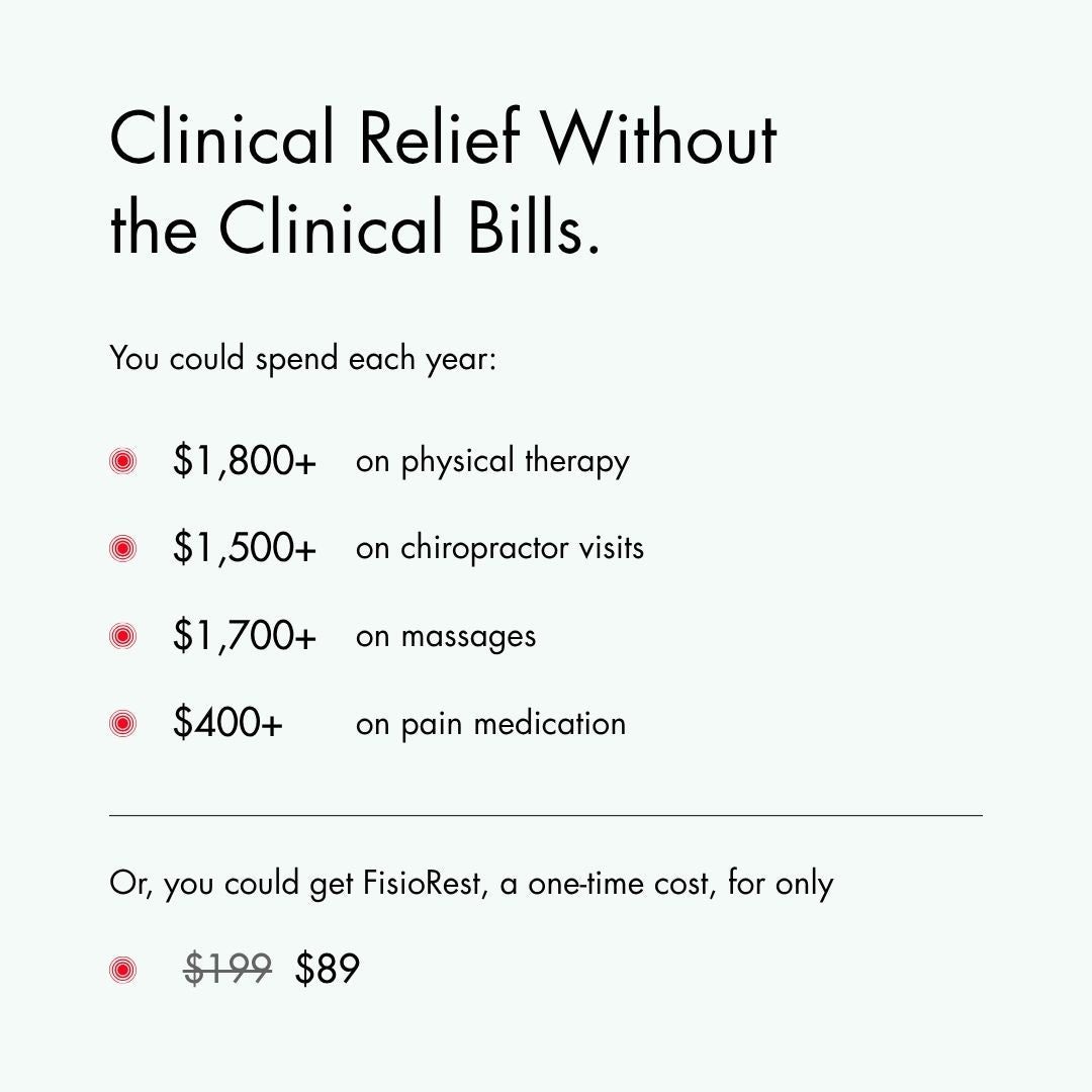 What clinic visits can cost in a year, next to the one-time price of FisioRest.